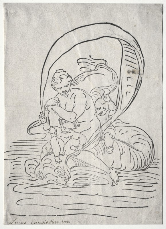 The Triumph of Amphitrite. Luca Cambiaso (Italian, 1527-1585). Woodcut