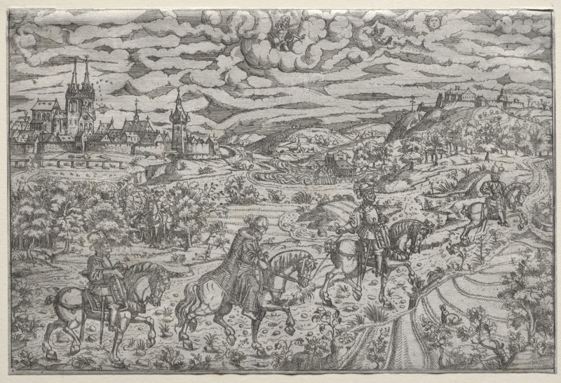 The Arrest of Jerome Baumgaertner, Doctor of Nurnberg. Mathis Zündt (German, c. 1498-1572). Etching