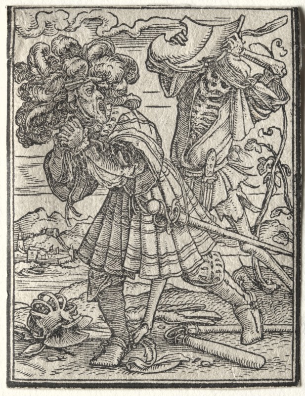 The Dance of Death:  The Count or Earl. Hans Holbein (German, 1497/98-1543). Woodcut