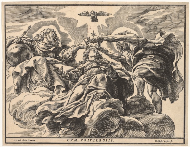 Coronation of the Virgin, 1632-36. Christoffel Jegher (Flemish, 1596-1652/53). Woodcut
