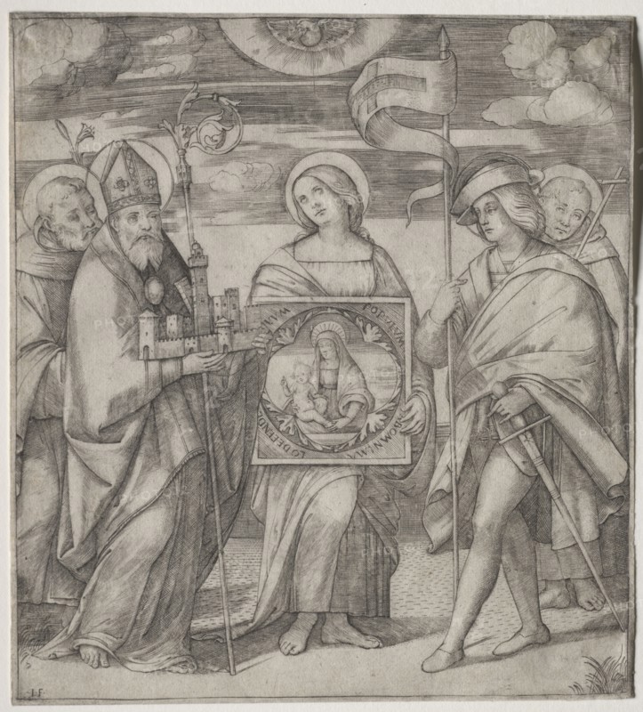 Patron Saints of Bologna, c. 1515-1520. Giacomo Francia (Italian, bef 1486-1557). Engraving