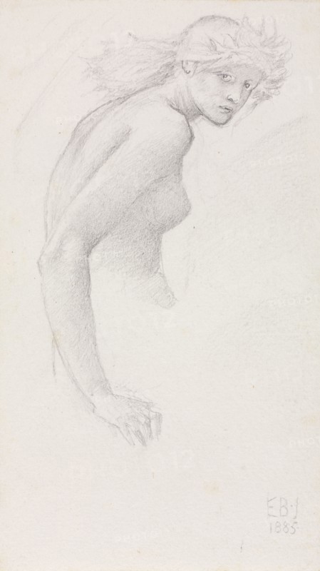 Study of a Female Figure, 1885. Edward Burne-Jones (British, 1833-1898). Graphite; sheet: 21.9 x 12.5 cm (8 5/8 x 4 15/16 in.)