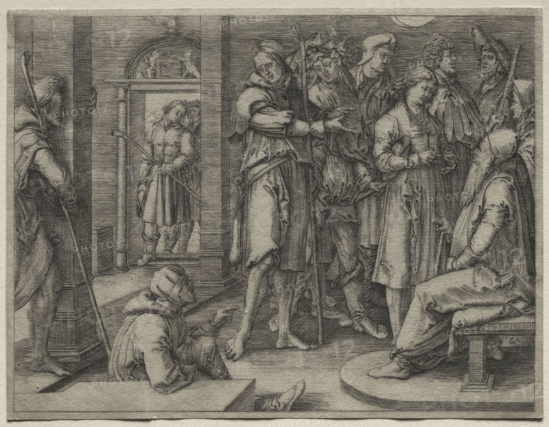 The Story of Joseph:  Joseph Interprets his Dream to Jacob, 1512. Lucas van Leyden (Dutch, 1494-1533). Engraving