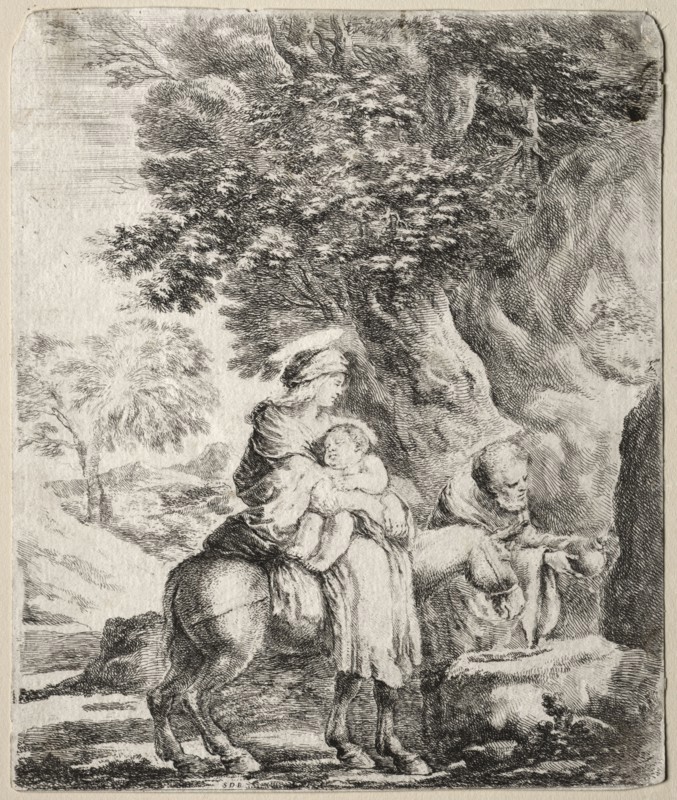 Flight into Egypt. Stefano Della Bella (Italian, 1610-1664). Etching