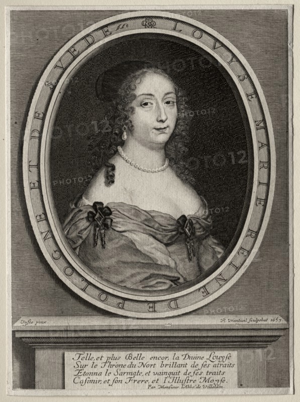 Marie Louise de Gonzague, Reine de Pologne, 1653. Robert Nanteuil (French, 1623-1678). Engraving