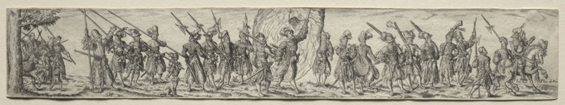 Cavaliers. Theodor de Bry (Flemish, 1528-1598). Engraving