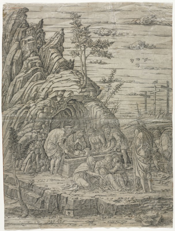 The Entombment with the Four Birds. School of Andrea Mantegna (Italian, 1431-1506). Engraving