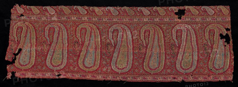 Border of a Shawl, 1800s. India, Punjab, 19th century. Tapestry twill; wool; overall: 18.8 x 57.5 cm (7 3/8 x 22 5/8 in.)