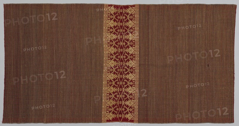 Wearing Cloth, 1800s. Indonesia, Bali, 19th century. Tabby weave; brocaded cotton and Cyprian gold; overall: 204.8 x 106 cm (80 5/8 x 41 3/4 in.)