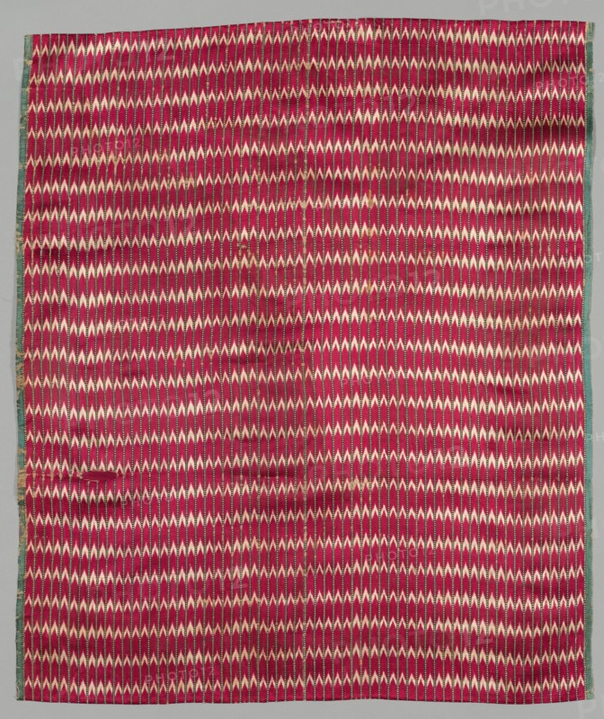 Fragment (Mashru: Textile made for Muslim Market), 1800s - early 1900s. India, Surat, 19th - early 20th century. Warp ikat, satin and complementary warp weave; silk and cotton; overall: 71.1 x 61.9 cm (28 x 24 3/8 in.)