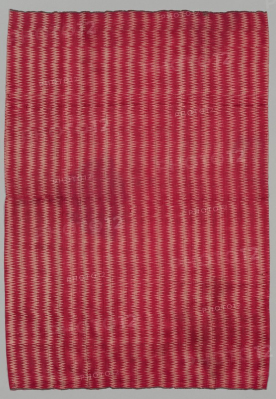 Fragment of Striped Panel, 1800s - early 1900s. India, Surat, 19th - early 20th century. Tabby weave, warp ikat; silk; overall: 69.9 x 50.2 cm (27 1/2 x 19 3/4 in.)