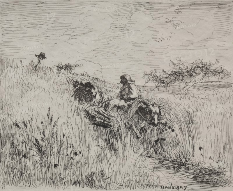 Path Through the Grain Field, original impression 1862, printed in 1921. Charles François Daubigny (French, 1817-1878). Cliché-verre; sheet: 16.8 x 20 cm (6 5/8 x 7 7/8 in.)