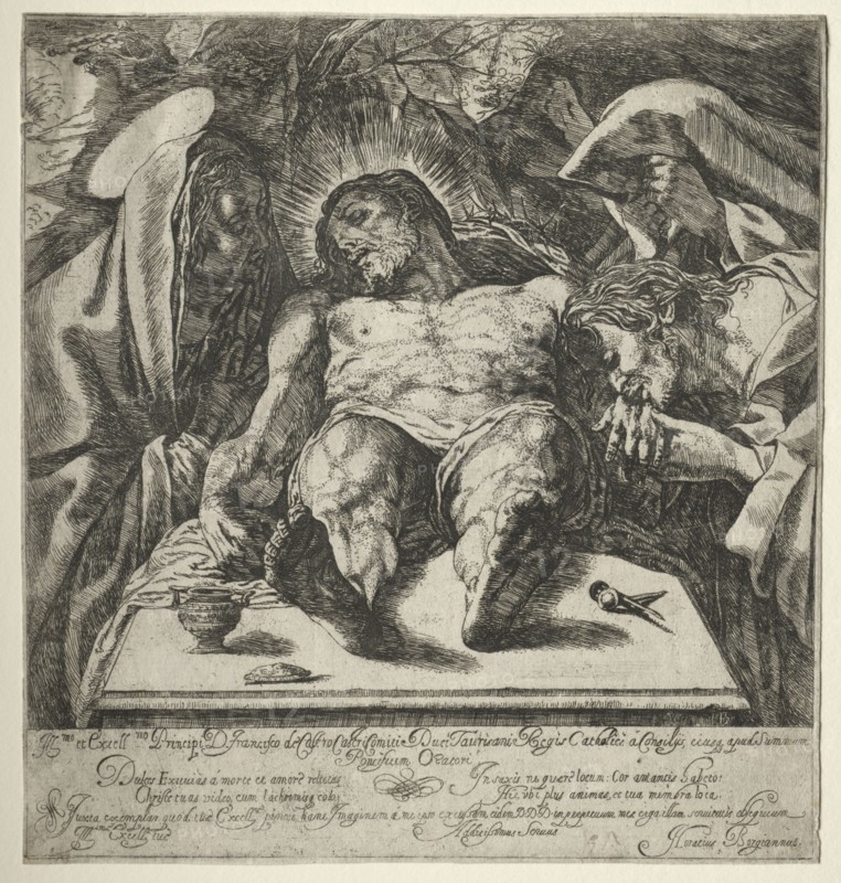 The Lamentation. Orazio Borgiani (Italian, 1578(?)-1616). Etching