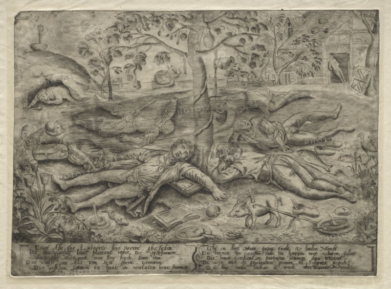 Gluttony (Plate). Jan Brueghel (Flemish, 1568-1625), Pieter Balten (Flemish). Engraved copper plate