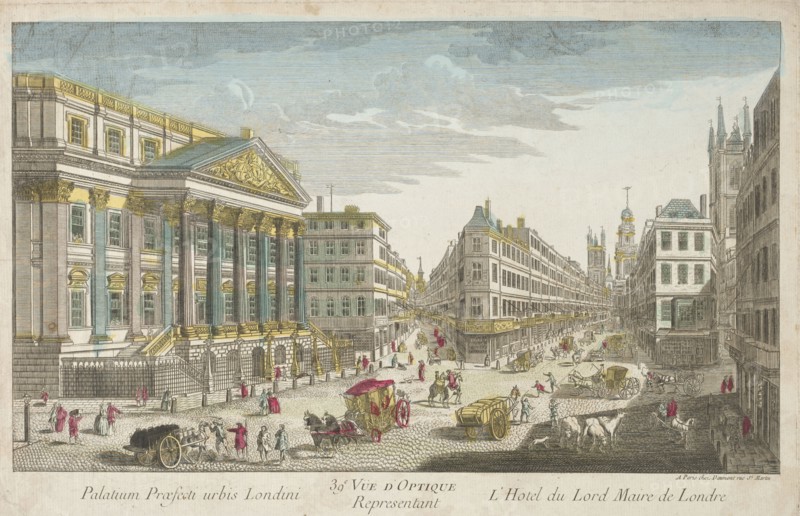 Residence of the Lord Mayor of London, 18th Century. England, 18th century. Engraving