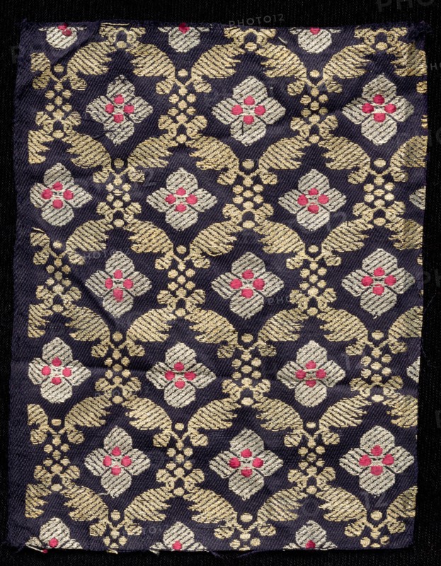 Fragment, 1800s. India, 19th century. Brocade, "kimkhwab"; overall: 14 x 10.2 cm (5 1/2 x 4 in.)