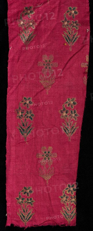 Fragment, 1800s. India, 19th century. Brocade; silk and metal; overall: 31.8 x 10.2 cm (12 1/2 x 4 in.)