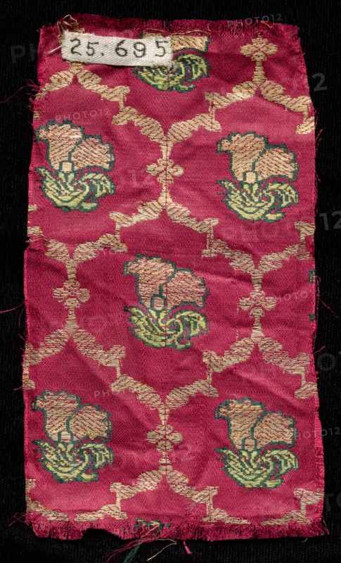 Fragment, 1800s. India, Gulbarga ?, 19th century. Brocade; silk and metal; overall: 14 x 9.5 cm (5 1/2 x 3 3/4 in.)