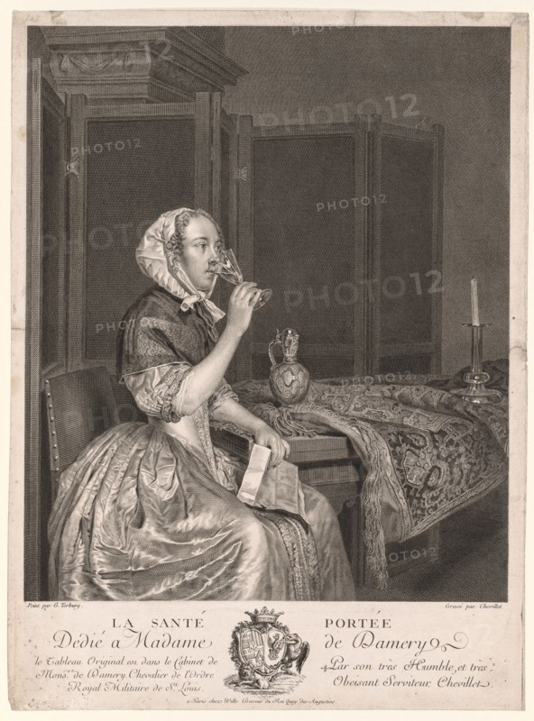 Drinking a Toast. Gerard ter Borch (Dutch, 1617-1681), Justus Chevillet (French, 1729-1802). Engraving