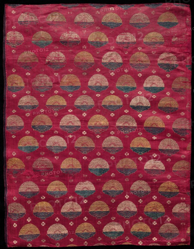 Brocade, 1700s or 1800s. India, Surat or Benares ?, 18th or 19th century. Brocade, "kimkhwab"; silk with gold and silver; overall: 49.5 x 38.7 cm (19 1/2 x 15 1/4 in.).