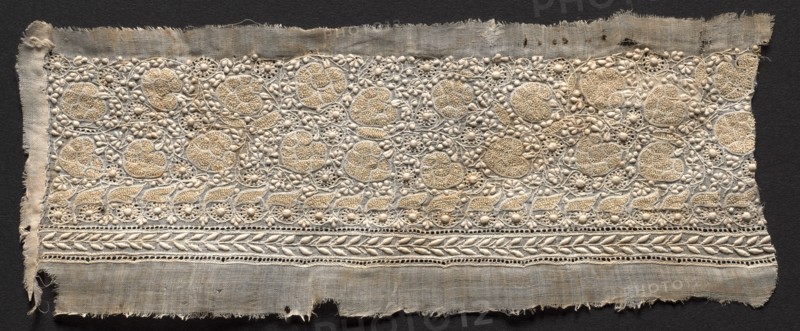 Fragment of a Cap Band, late 1800s. India, Lucknow, late 19th century. Embroidery ("chikan" type); overall: 7.6 x 19.1 cm (3 x 7 1/2 in.)
