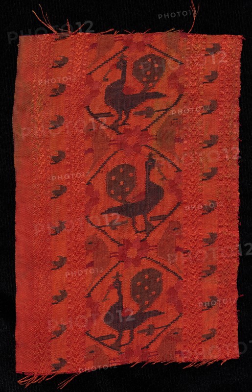 Border with Peacock Design, 1600s. India, Northern, 17th century (?). Woven silk; overall: 13.4 x 20.3 cm (5 1/4 x 8 in.).