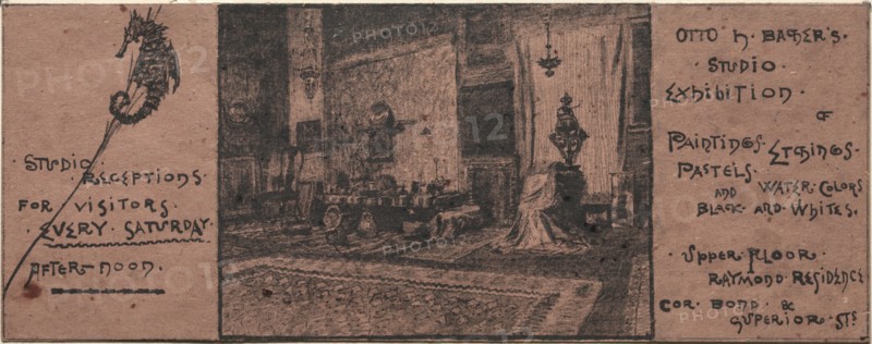 Exhibition Invitation, 20th century. Otto H. Bacher (American, 1856-1909). Lithograph