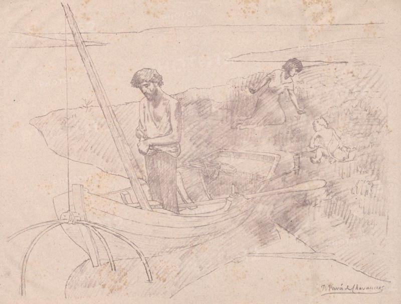 The Poor Fisherman. Pierre Puvis de Chavannes (French, 1824-1898). Lithograph