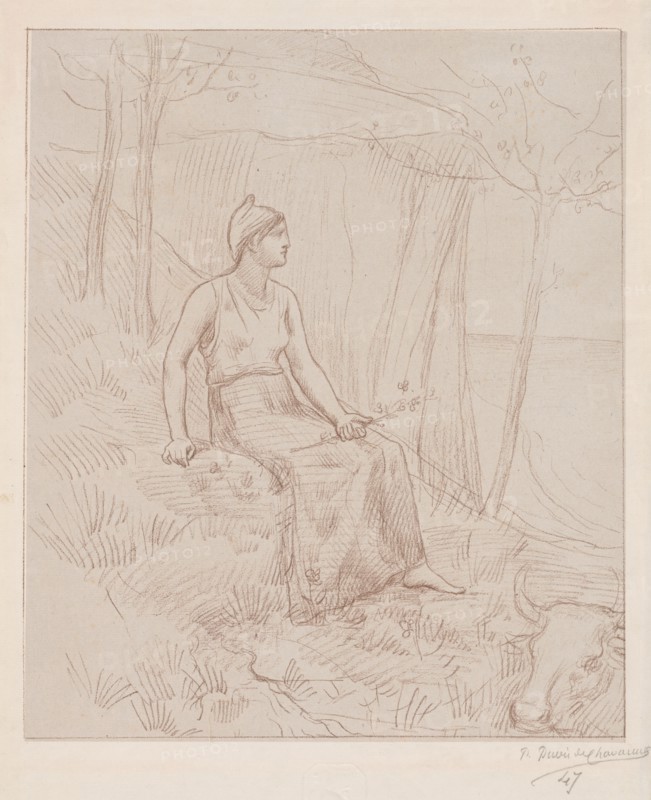 Normandy. Pierre Puvis de Chavannes (French, 1824-1898). Lithograph