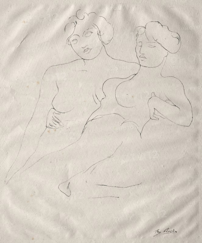 Two Figures. Auguste Rodin (French, 1840-1917). Lithograph; sheet: 41 x 32.6 cm (16 1/8 x 12 13/16 in.)