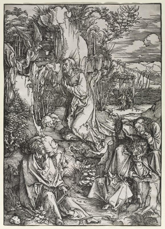 The Large Passion: Christ on the Mount of Olives, c. 1497-1500. Albrecht Dürer (German, 1471-1528). Woodcut