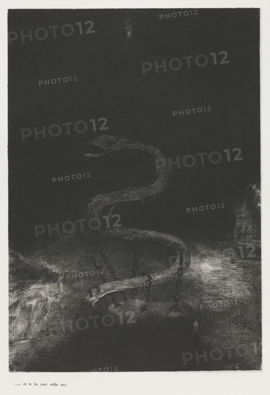 The Apocalypse of Saint John:  And Chained Him for a thousand Years, 1899. Odilon Redon (French, 1840-1916). Lithograph