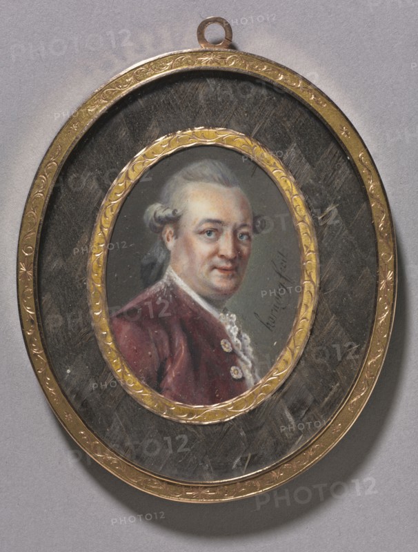 Portrait of a Man, 1780s. Hornong (French). Watercolor on ivory in a gold and hair frame; framed: 7 x 6.4 cm (2 3/4 x 2 1/2 in.); unframed: 4.5 x 1 cm (1 3/4 x 3/8 in.).