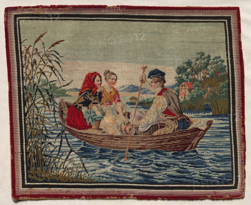 Embroidery Picture, 1850. America, 19th century. Embroidery: wool and silk; average: 28 x 34.3 cm (11 x 13 1/2 in.).