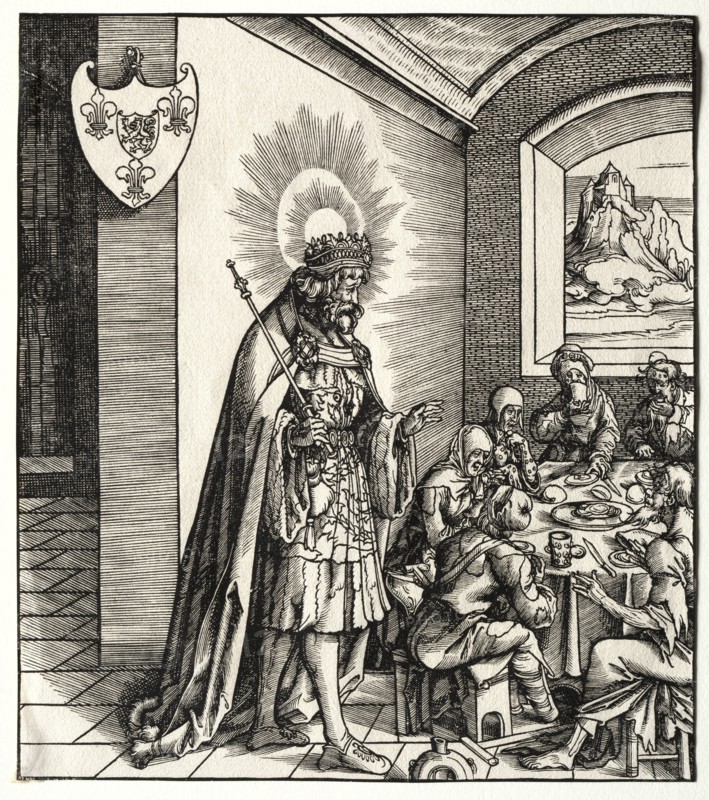 Saints Connected with the House of Hapsburg:  A General Account of the Ancestry of Emperor Maximilian I. Leonhard Beck (German, c. 1480-1542). Woodcut