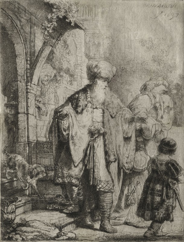 Abraham Casting out Hagar and Ishmael, 1637. Rembrandt van Rijn (Dutch, 1606-1669). Etching and drypoint; sheet: 12.7 x 9.7 cm (5 x 3 13/16 in.); platemark: 12.5 x 9.6 cm (4 15/16 x 3 3/4 in.).