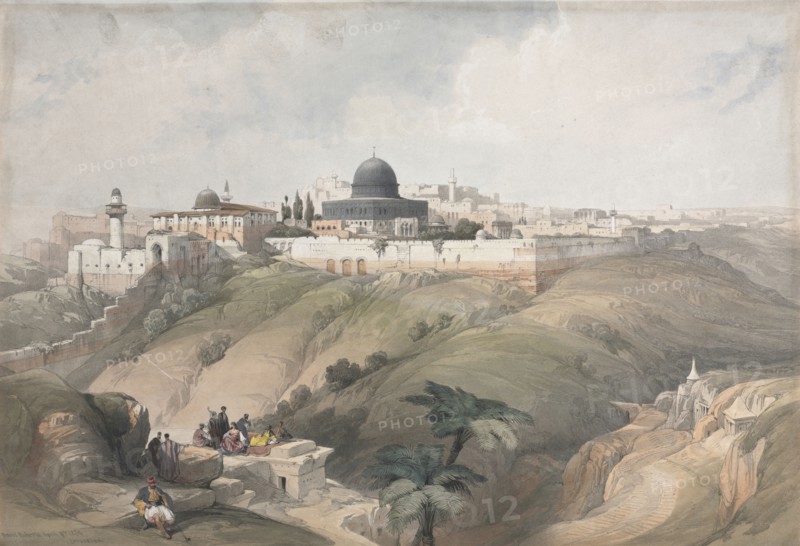 Jerusalem, 1839. David Roberts (British, 1796-1864). Color lithograph
