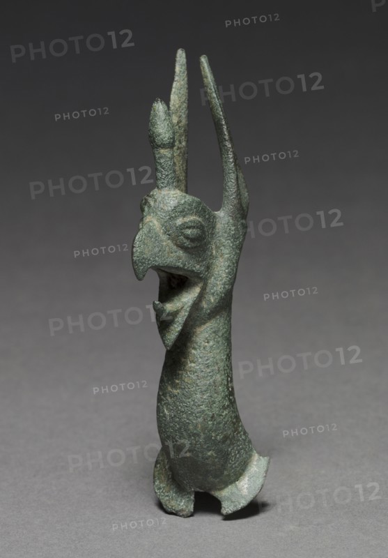 Griffin Head, 500s BC. Greece, Ionian, 6th Century BC. Bronze; overall: 13.9 cm (5 1/2 in.).