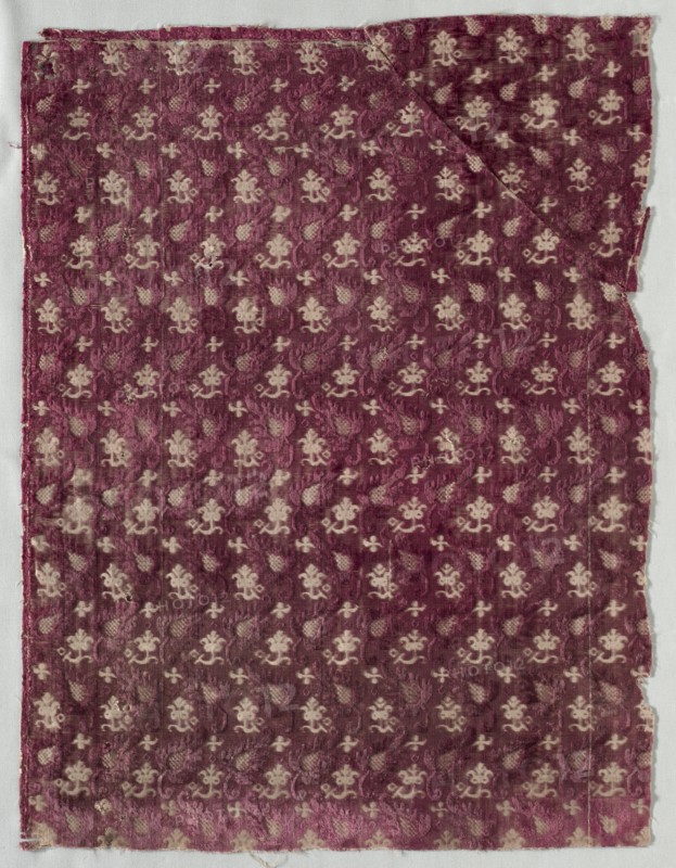 Velvet Fragment, 1600s. Italy, 17th century. Velvet (cut and uncut); overall: 57.1 x 43.8 cm (22 1/2 x 17 1/4 in.).