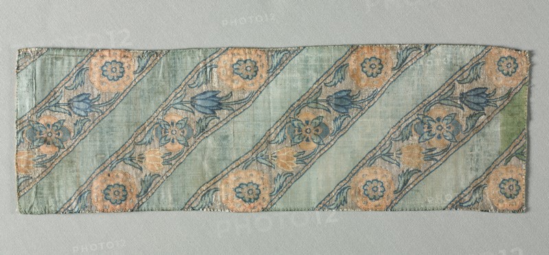 Fragment, 1600s. Iran, 17th century. Brocade; silk and metal; overall: 36.9 x 11.5 cm (14 1/2 x 4 1/2 in.)