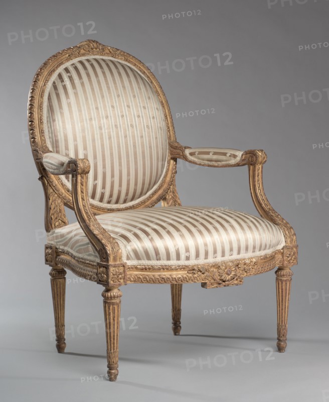 Armchair (Fauteuil), c. 1765. Jean-Baptiste II Tilliard (French, 1797). Carved and gilded wood; overall: 101.9 x 73.7 x 63.5 cm (40 1/8 x 29 x 25 in.).