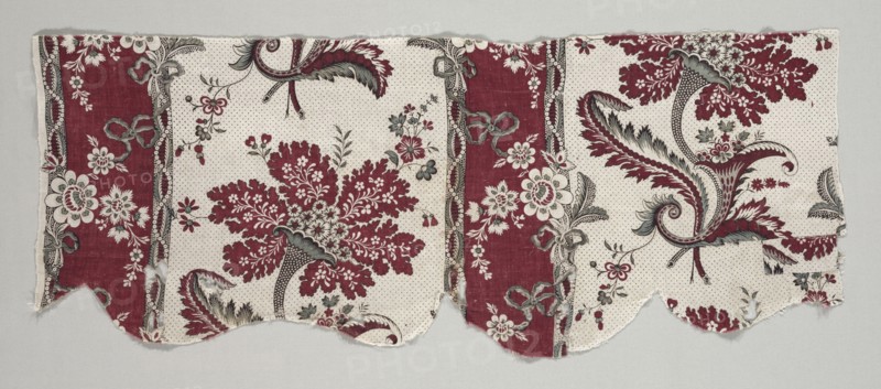 Strip of Woodblock Printed Cotton, 1798. France, Beautiran, late 18th century. Woodblock print on cotton; overall: 37.4 x 95.2 cm (14 3/4 x 37 1/2 in.)
