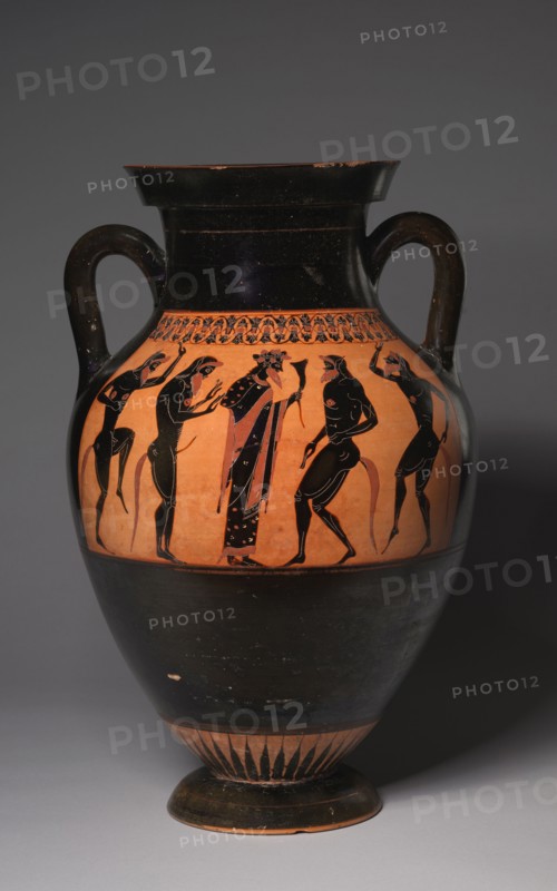 The Bateman Amphora (Wine Jar), c. 530-520 BC. Manner of Lysippides Painter (Greek). Black-figure terracotta; overall: 49.5 cm (19 1/2 in.).