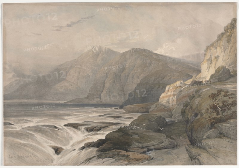 Coast of Syria, 1839. David Roberts (British, 1796-1864). Color lithograph
