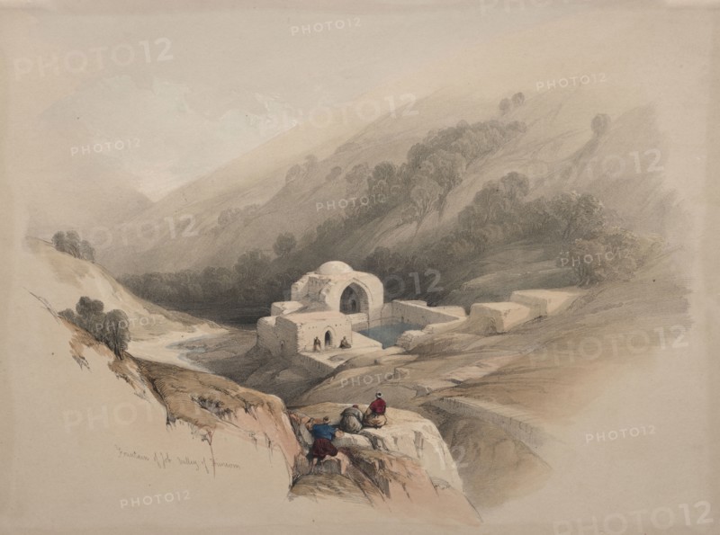 Fountain of Job, Valley of Hinnom, 1839. David Roberts (British, 1796-1864). Color lithograph