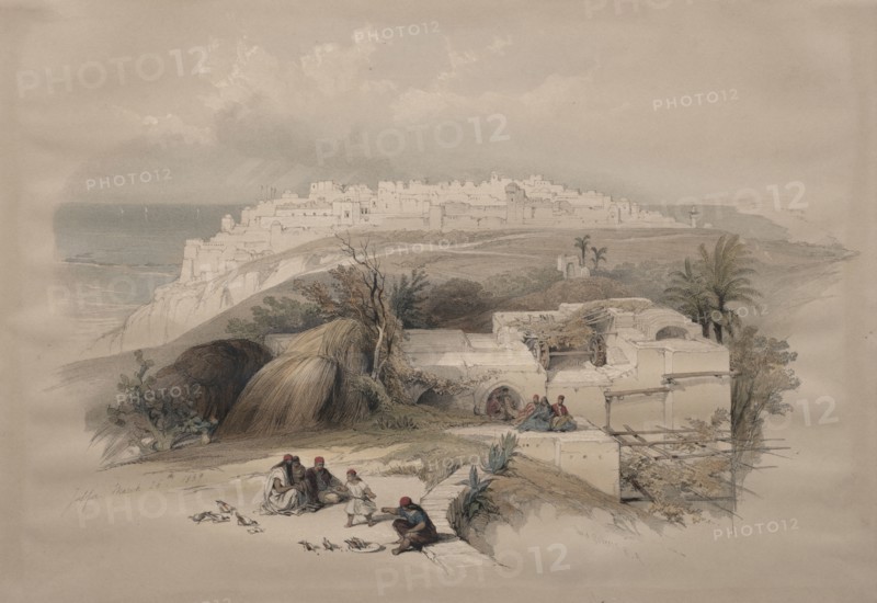 Jaffa, 1839. David Roberts (British, 1796-1864). Color lithograph