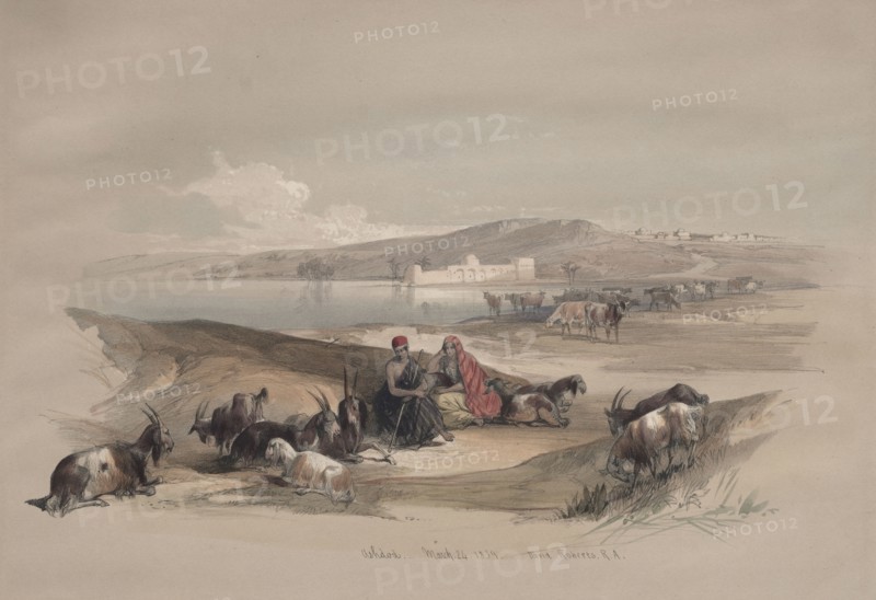 Ashdod, 1839. David Roberts (British, 1796-1864). Color lithograph