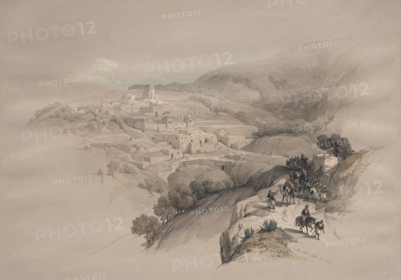Bethany, 1839. David Roberts (British, 1796-1864). Color lithograph