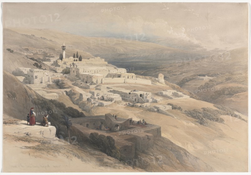 Convent of the Terra-Santa, Nazareth, 1839. David Roberts (British, 1796-1864). Color lithograph