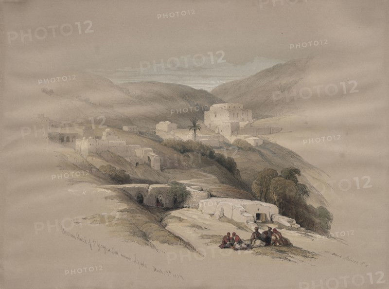 Christian Church of St. George at Ludd, ancient Lydda, 1839. David Roberts (British, 1796-1864). Color lithograph